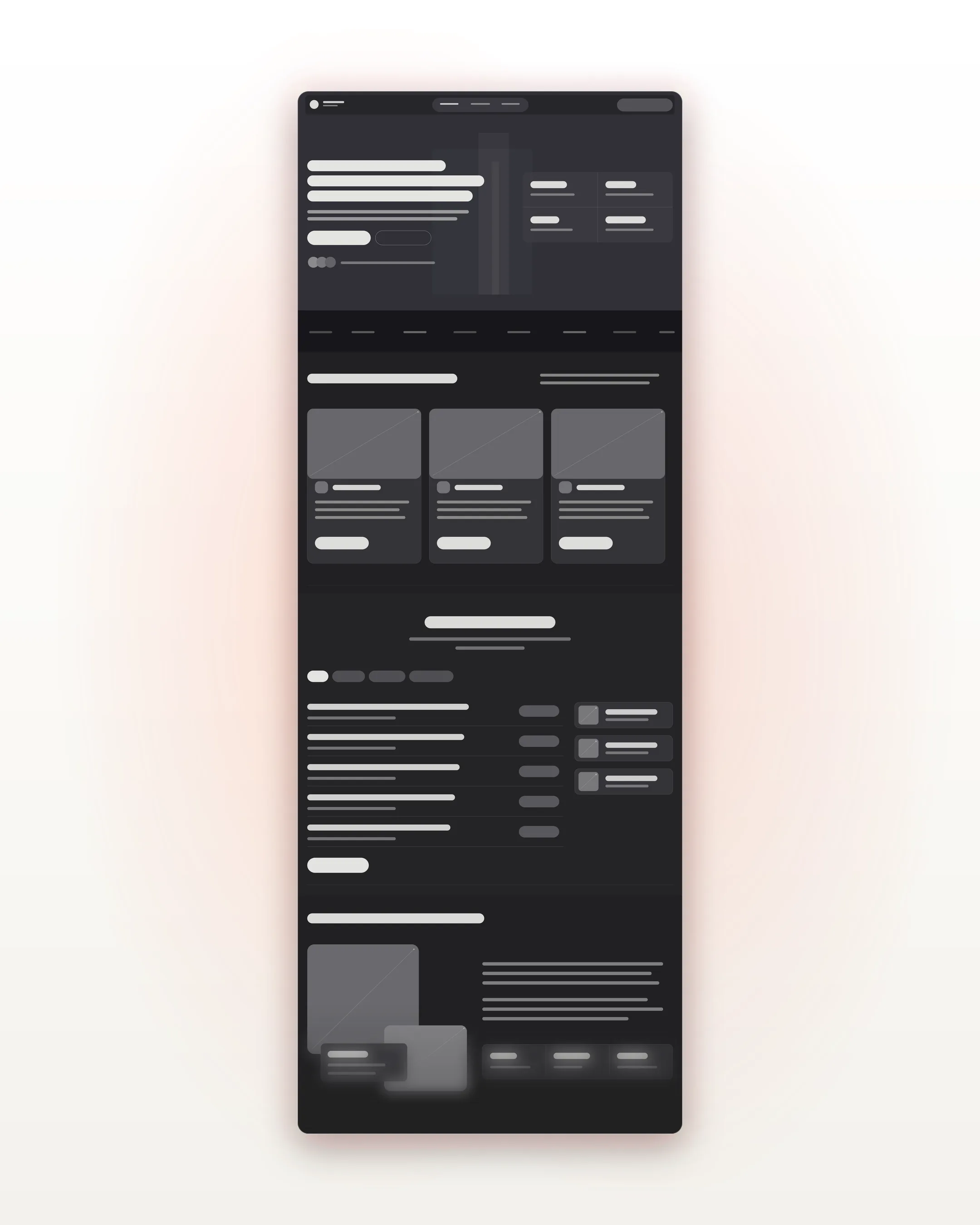 Neutrales Wireframe der Website von Insight Recruitment