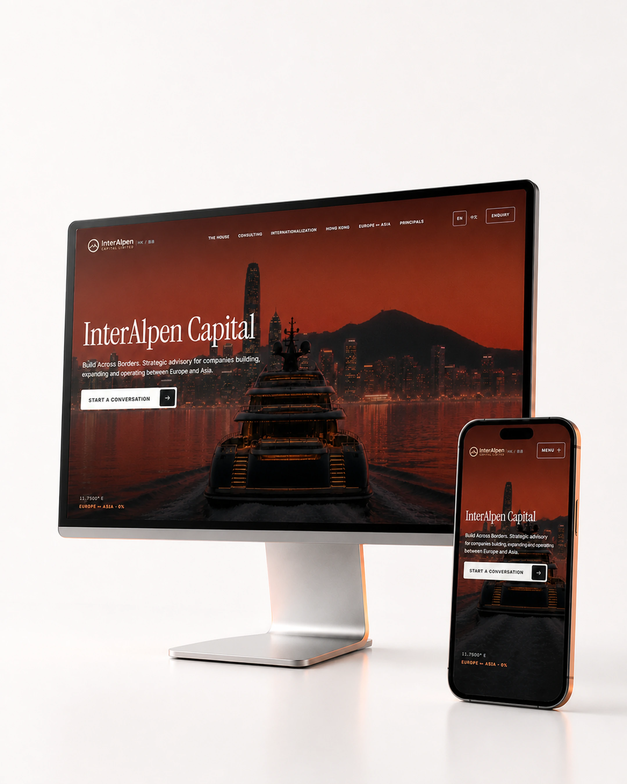 Finales Design der Website von InterAlpen Capital