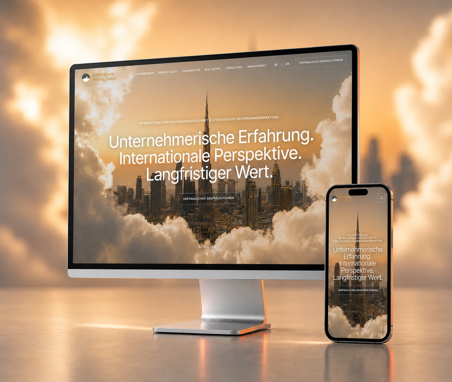 Website-Mockup InterAlpen Holding