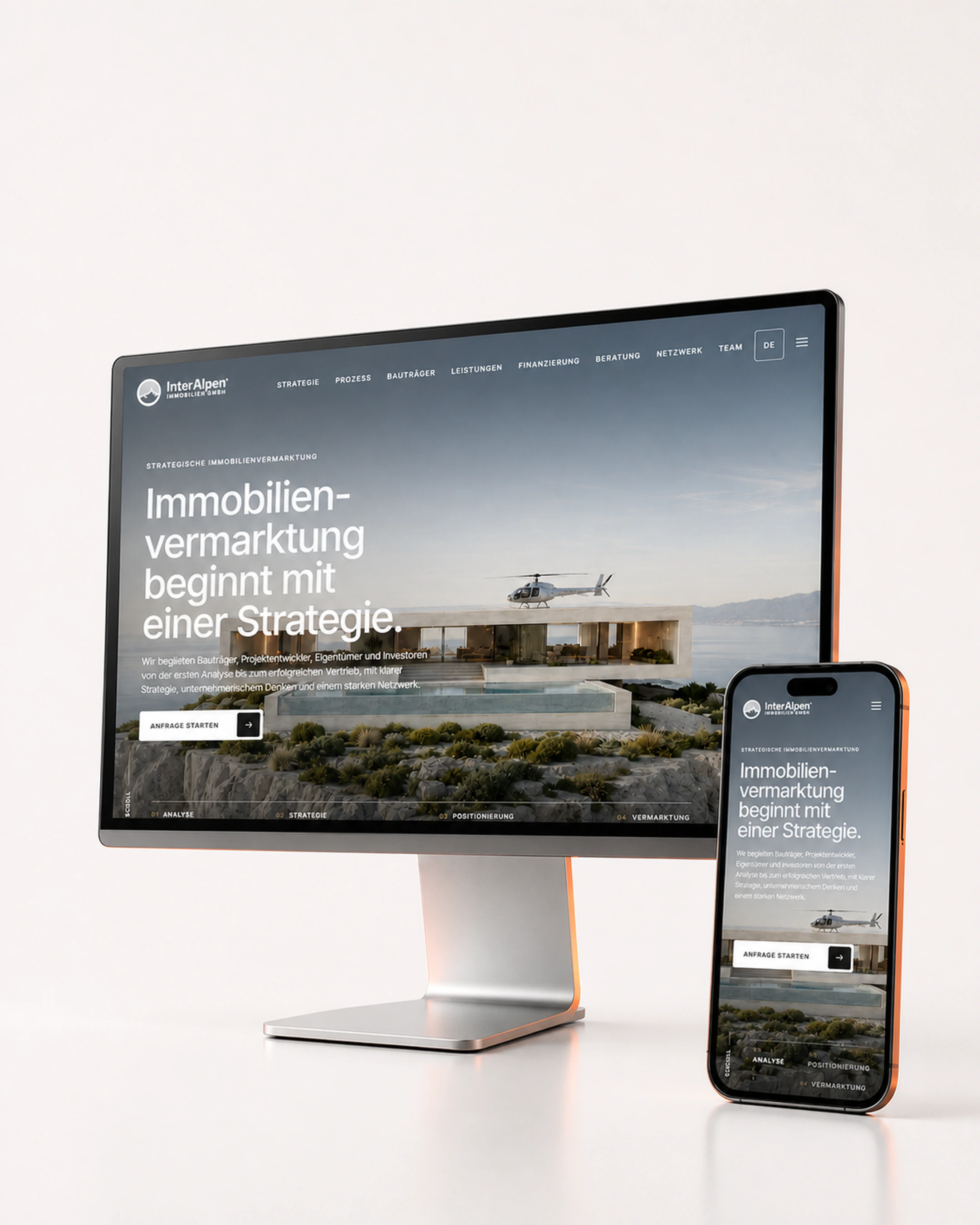 Finales Design der Website von InterAlpen Immobilien