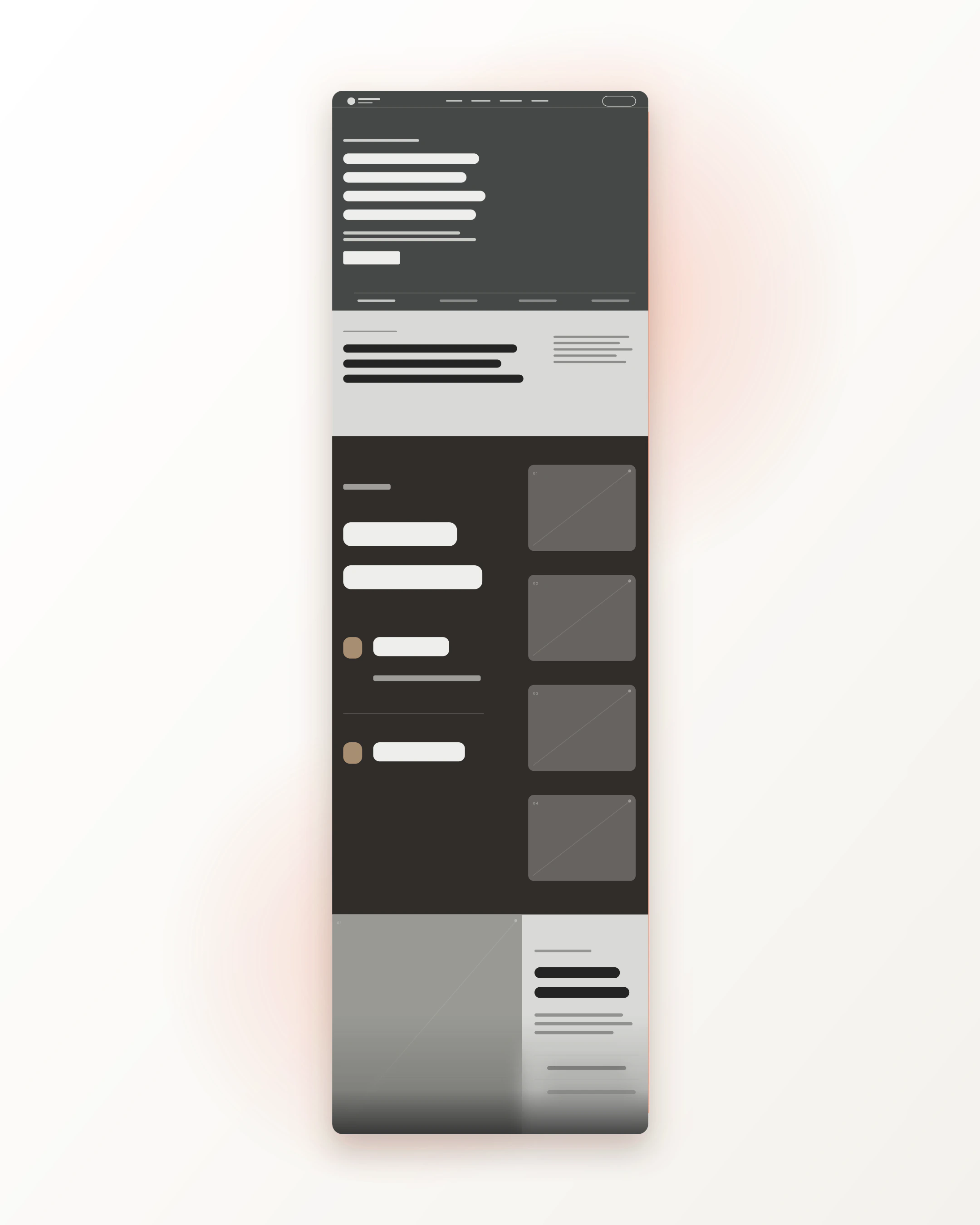 Neutrales Wireframe der Website von InterAlpen Immobilien