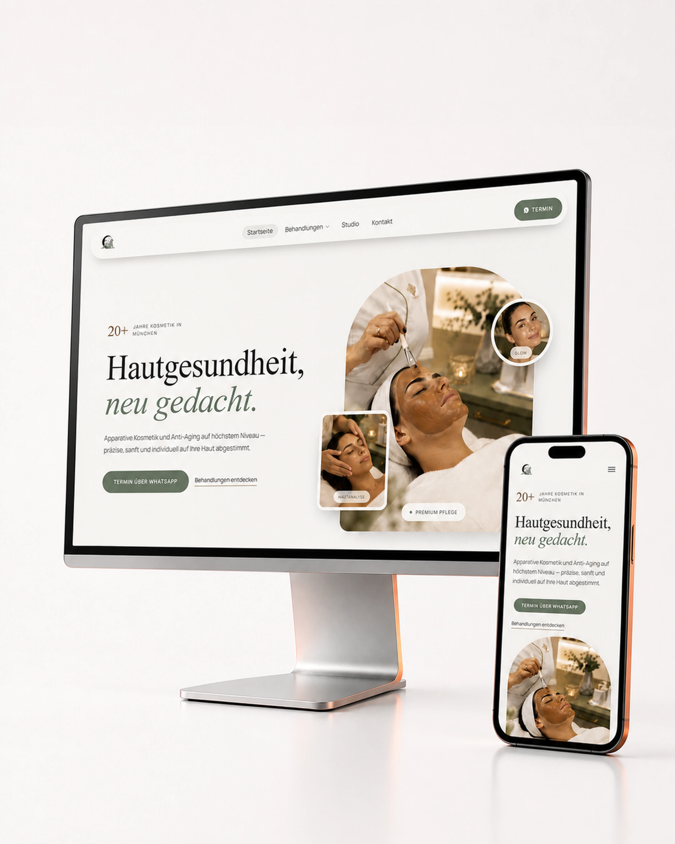 Finales Design der Website von Kosmetik Korallen